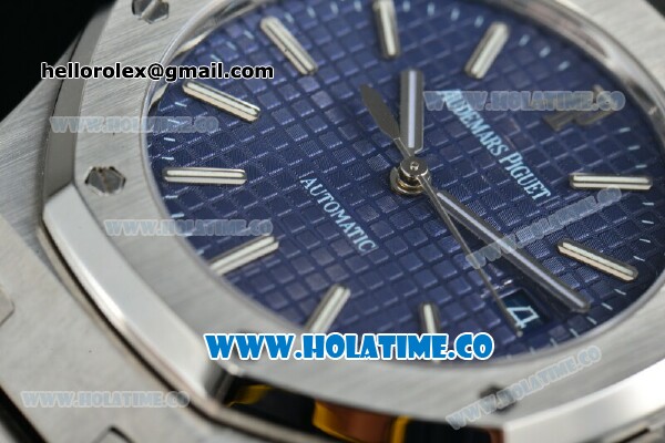 Audemars Piguet Royal Oak Swiss ETA 2824 Automatic Full Steel with Blue Dial and Stick Markers - 1:1 Origianl (ZF) - Click Image to Close